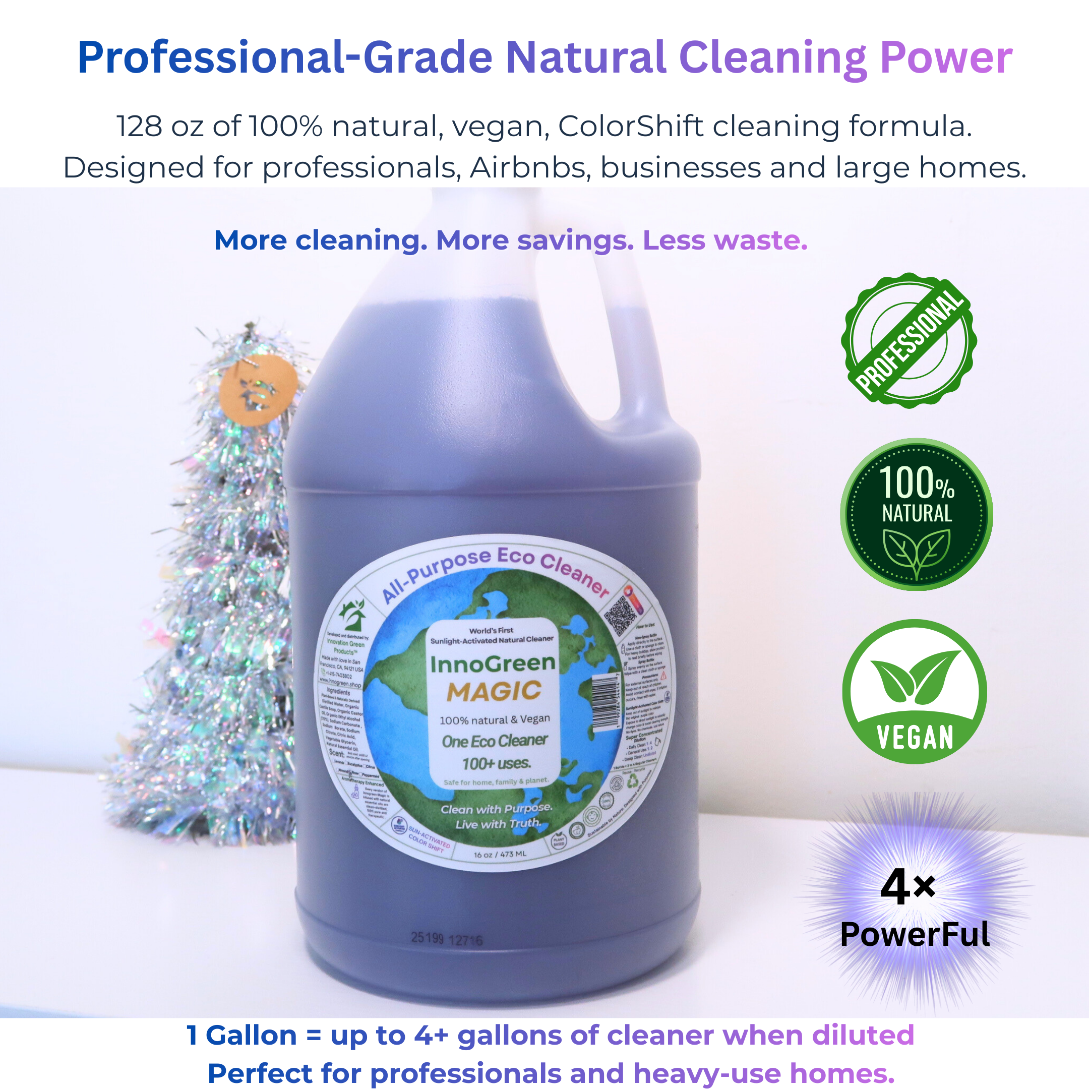 InnoGreen Magic – EcoCleaning Multi-Purpose Cleaner Concentrate | 100+ Uses (1 Gallon / 128oz)