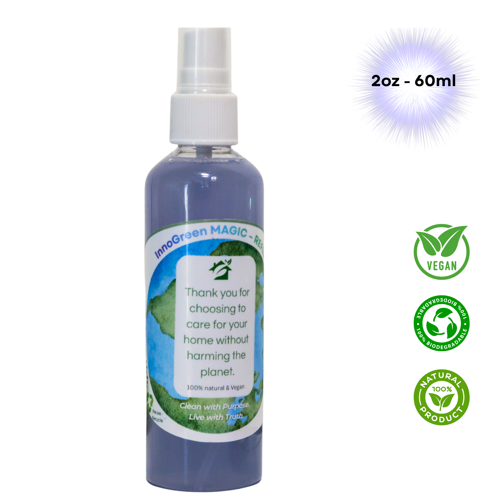 InnoGreen Magic – EcoCleaning Multi-Purpose Cleaner | 100+ Uses (2oz / 60ml)