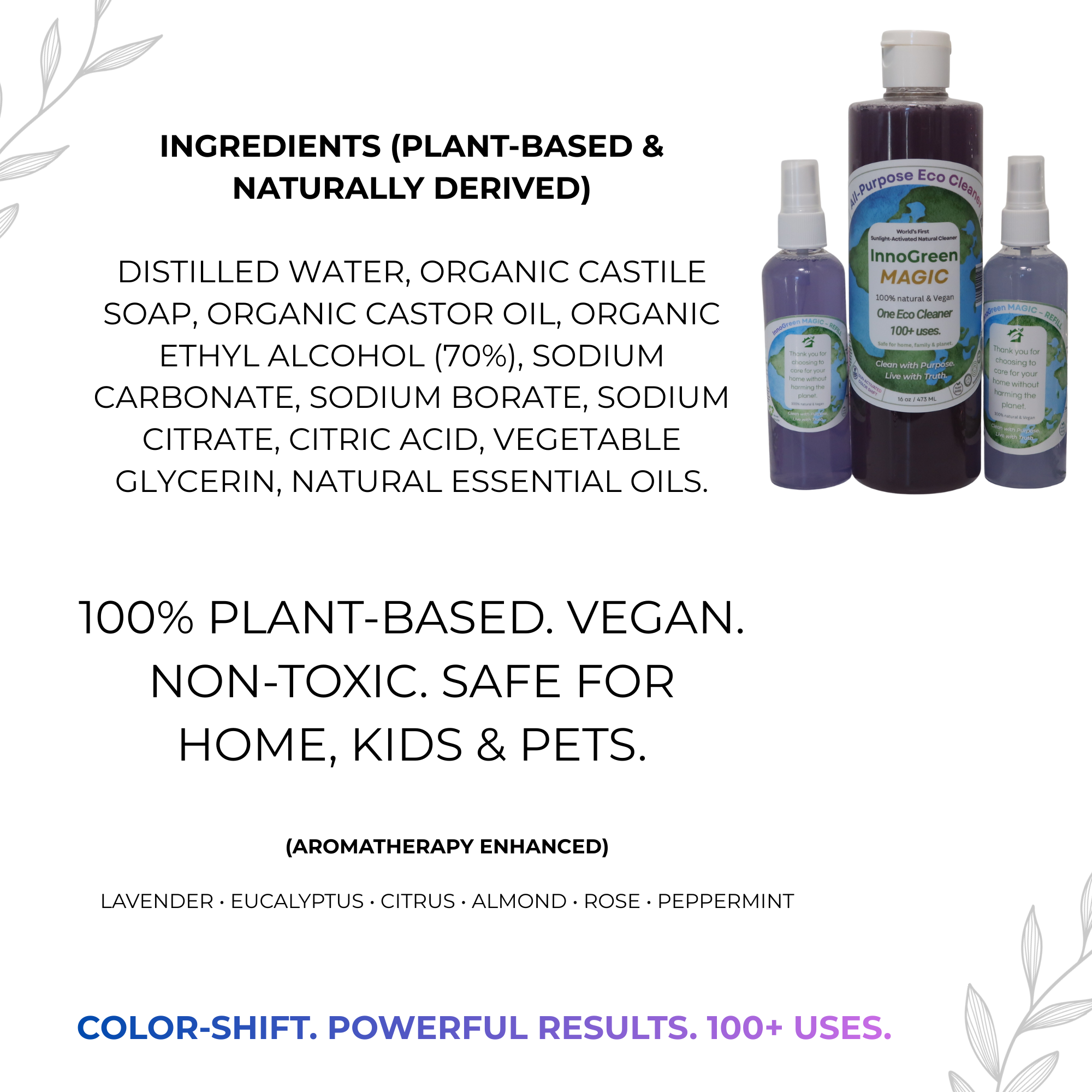 InnoGreen Magic – EcoCleaning Multi-Purpose Cleaner Concentrate | 100+ Uses (1 Gallon / 128oz)