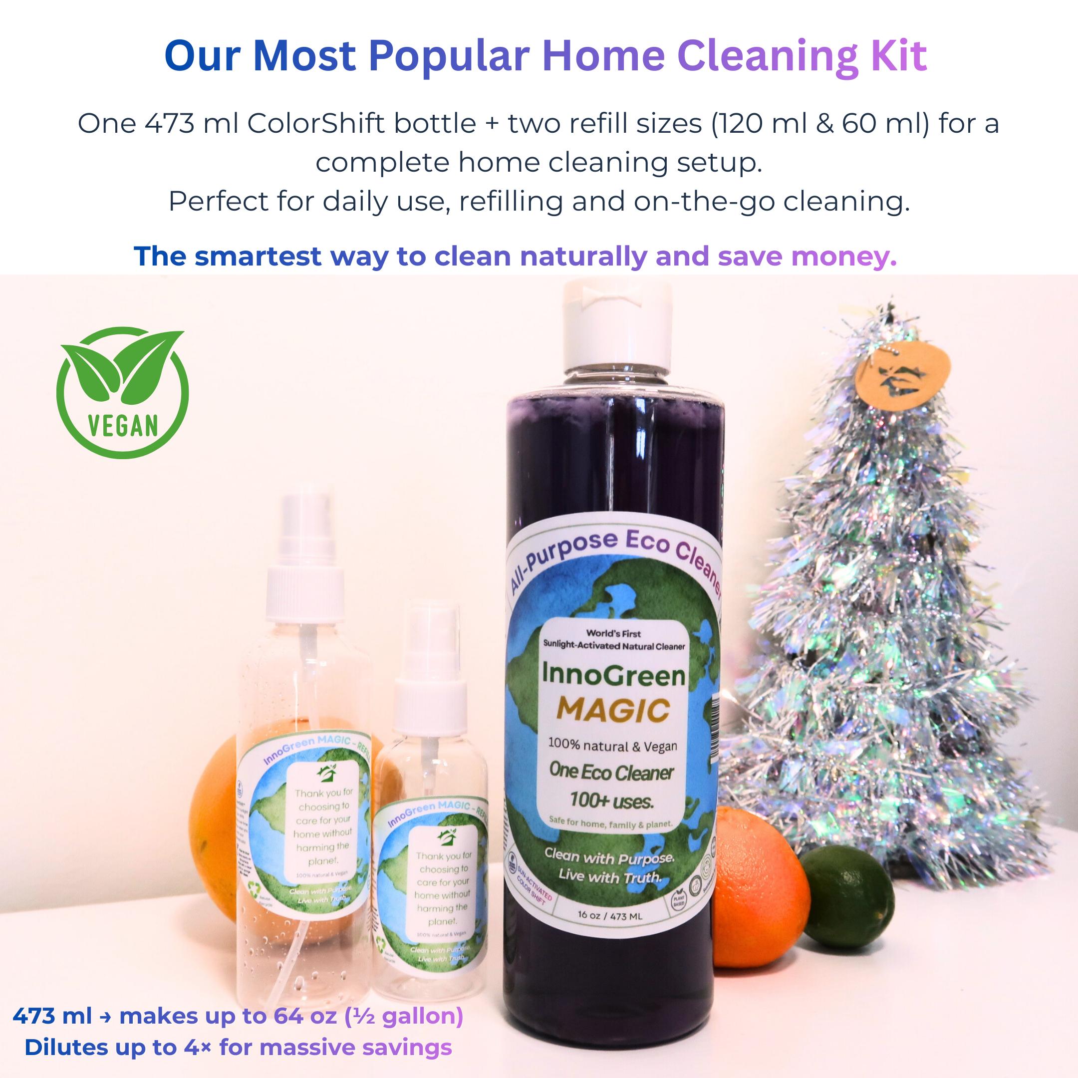 InnoGreen Magic – Economy Kit | 473ml + 120ml + 60ml (All Filled)